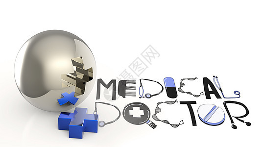 3d 虚拟医学符号和文本设计作为 co图片