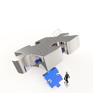 会员icon伙伴关系金属拼图3D和商务人士图标作为概念协议组织商业朋友们公司社区人士联盟战略合作背景
