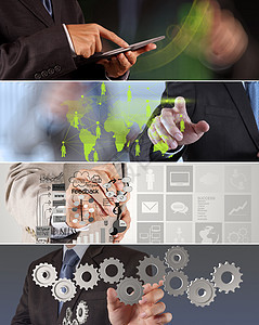 照片商业战略的拼贴画作为概念生长报告创新解决方案团队商务营销展示竞赛项目图片
