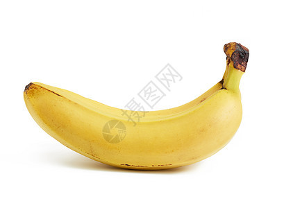 黄色成熟的香蕉被隔离在白色背景上 特写图片