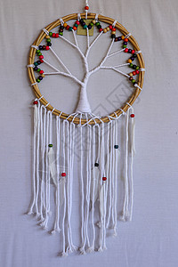 白梦捕猎者  印度护睡衣的护身符圆圈护符安全追梦者绳索装饰手工装潢民间魅力图片