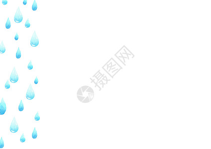 水滴框架与空白空间为您的文本 框架由制成 水彩手绘 深浅不一的蓝色抽象背景液体艺术飞沫雨量湿度气候雨滴天气雨水插图图片