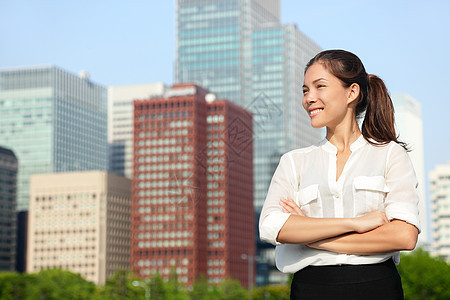 东京亚洲年轻商业女青年肖像图片