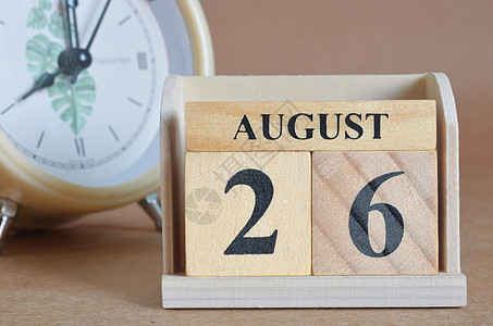 8月日历8月26日商业销售学习纪念日标题手表季节数字购物假期背景