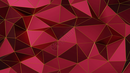 抽象的多边形图案豪华深红色与 gol图片