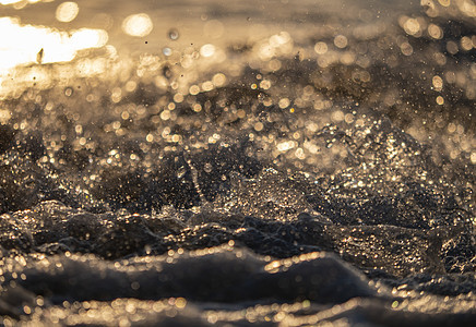 海边海滩 特写日出旅行太阳飞溅热带海洋力量气泡环境冲浪蓝色图片