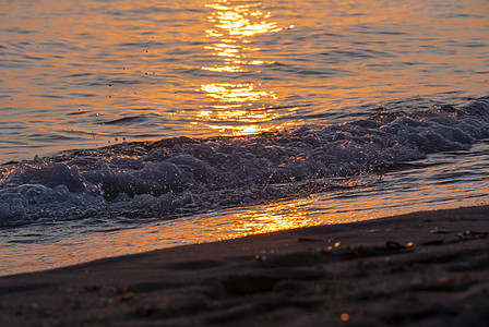 海边海滩 特写日出旅行蓝色太阳地平线日落环境力量金子海洋飞溅图片