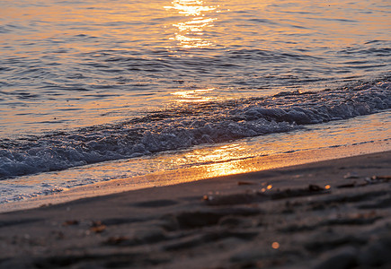 海边海滩 特写日出蓝色海洋海景热带金子冲浪运动气泡环境海浪图片