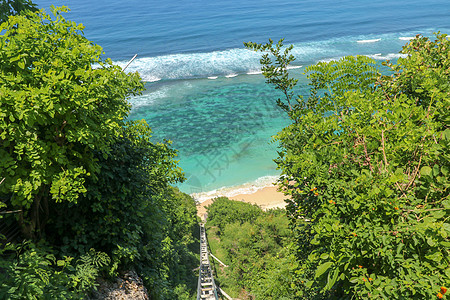前往印度尼西亚巴厘的Karma海滩 查看绿绿海景海岸地标运输景观假期火鸡蓝色市中心城市城堡图片