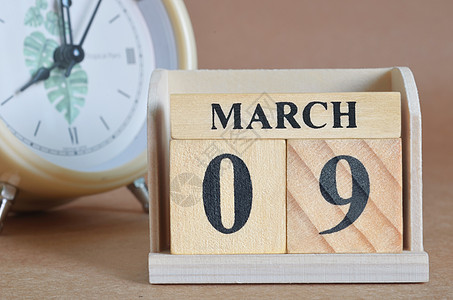 3月日历3月9日森林学习办公室笔记工作纪念日礼物手表周年购物背景