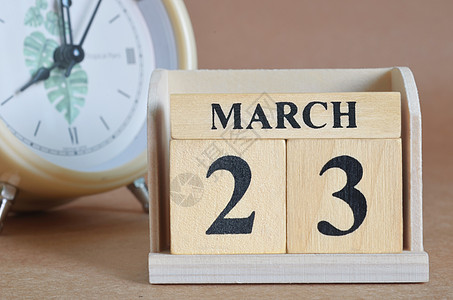 3月日历3月23日假期生日立方体礼物工作手表周年时间数字办公室背景