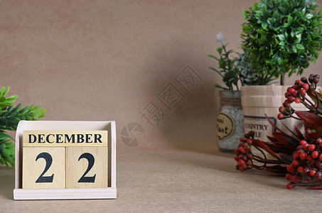 12月22日假期工作办公室桌子礼物季节纪念日生日日历标题图片