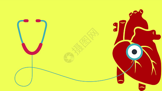 具有心脏听诊器的保健背景剂量人心检查治疗考试卫生医学金属科学矢量图片
