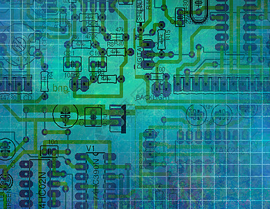 电路技术网络一体化芯片力量插图界面数据微电路硬件卡片图片