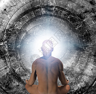 冥想身体天空星星康复男人宗教脉轮头脑星云时间图片