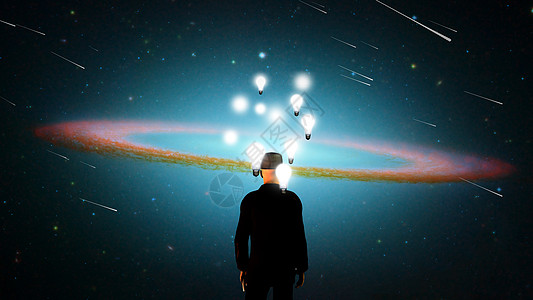 大想法天空现象3d科学财富人士戏剧性星云渲染商务图片