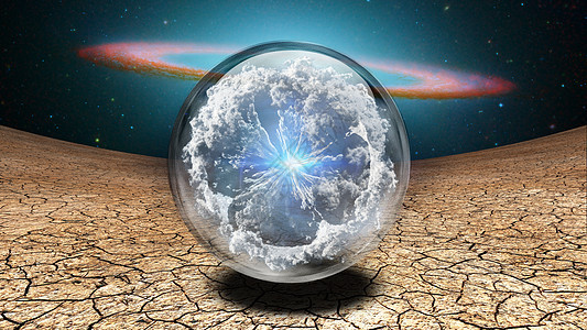 生命胶囊蓝色玻璃地球空白环境艺术行星宇宙地面创造者图片
