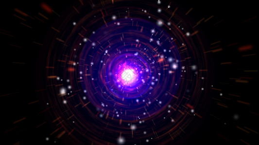 空间中的抽象数字虫洞粒子光隧道活力紫色力量物理插图旅行光速宇宙烟花科学图片