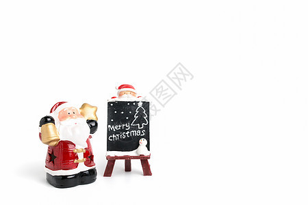 圣诞快乐 在白色背景的白幕下问候语黑板季节粉笔木板卡片红色假期礼物喜悦图片