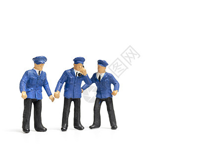 站在白色背景的警察站立刑事情况数字男性法律服务塑像安全男人调查图片