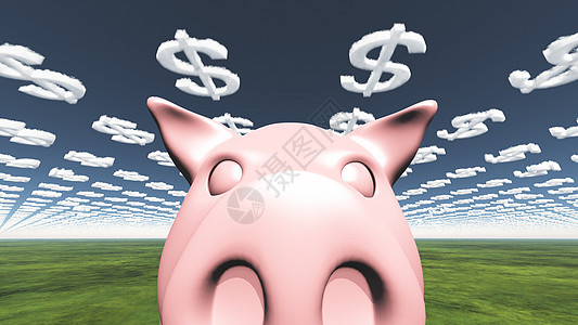 猪和美元符号云图片