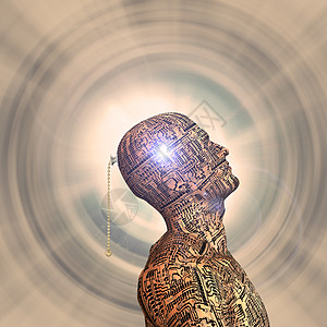 开关的Cyborg创新母板头脑静音电子人技术力量活力神经元思维图片