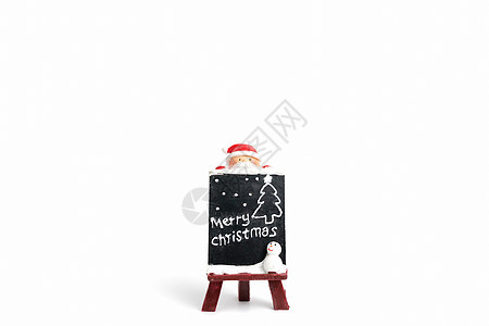 圣诞快乐 在白色背景的白幕下喜悦黑板季节木板粉笔礼物假期卡片问候语红色图片