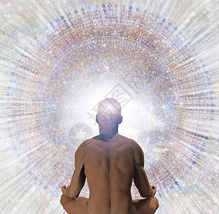 冥想脉轮姿势瑜伽身体活力星星精神平衡天空男性图片