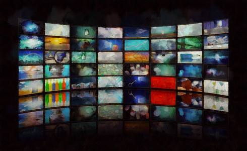 大众媒体帆布博物馆广播屏幕马赛克互联网反射收藏绘画视频图片