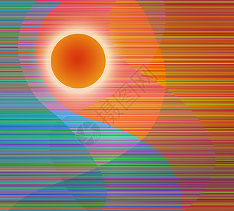 亚洲风格圆圈线条圆形卷曲橙子艺术墙纸太阳时尚红色图片