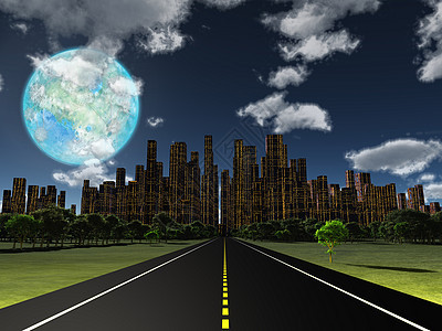 未来世界展望世界协会地球星际城市3d地平线生活行星学树木科幻大地图片