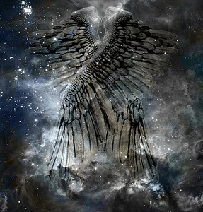 天使翼精神信仰天堂辉光神话天空羽毛自由星星星云图片
