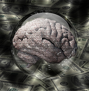 二元大脑和美国货币图片