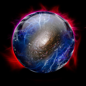 水晶球宇宙星云气泡插图地球天文学想像力星星星系魔法图片