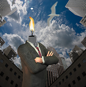 公司企业业务插图人士城市商业火焰发明思考灯泡建筑物解决方案图片