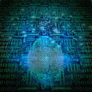 指纹和二进制代码数据扫描科学网络手指互联网电子鉴别数字犯罪图片
