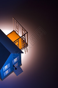 房屋的发光型建房模式财产框架家装样板房梯子生长影棚娃娃繁荣贷款图片