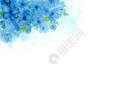 绿色绿绿花 水彩手绘图画 贺卡 婚礼邀请函和夏季广告的Floral装饰部分 (掌上)图片