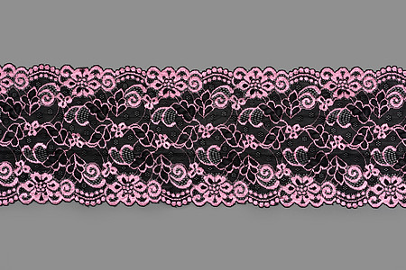 灰色背景的带状布质直彩条纹 Elastic 丝细尼龙边框 用于衣服和衣物装饰横幅织物磁带边界裁缝风格装饰品框架编织亚麻图片
