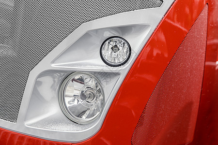 红色车头灯反光板金属技术安全汽车玻璃大灯车辆反射运输图片