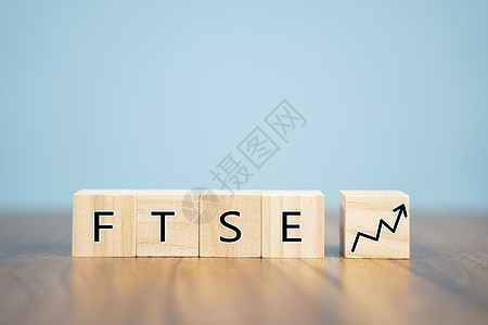 FTSE或 金融时报 证券汇率指数增加或增长的概念显示图片