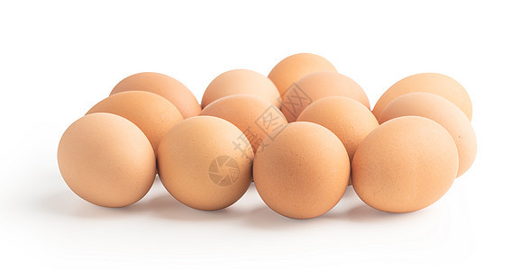 在白色背景上孤立的鸡蛋组群图片