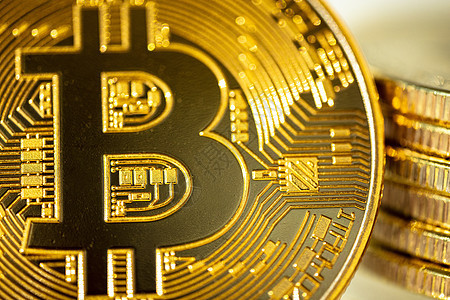 Bittcoin加密货币     金比特币实物黄金的照片c图片