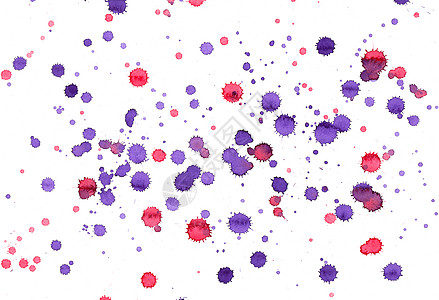 五颜六色的抽象水彩纹理与飞溅和飞溅 孤立在白色背景上的红色和紫色油漆滴渍 海报 传单 名片的垃圾设计元素 剪切路径插图创造力刷子图片
