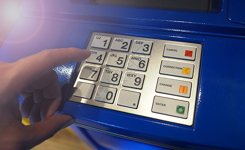 ATM 自动取款机特写借方出纳员款机顾客机器信用代码订金货币软垫图片