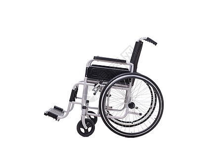 白色背景上孤立的轮椅照顾者减值卫生截瘫医疗疾病残障人士车轮帮助图片