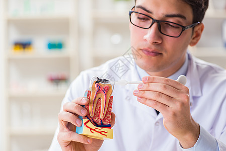 工作在牙科医院的年轻牙医医院口腔科乐器卫生牙科示范诊所药品磨牙症状图片