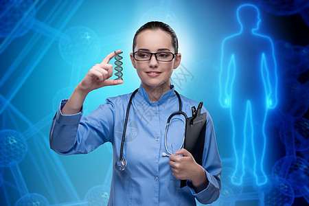 远程远距医学未来概念中的女医生测试医疗考试保健电脑治疗界面临床全息咨询图片
