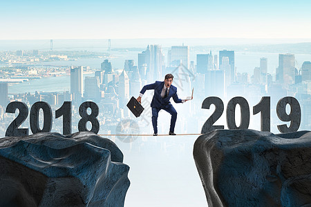 2018年至2018年之间平衡的商务人士职业绳索日历挑战员工人士金融风险假期男人图片