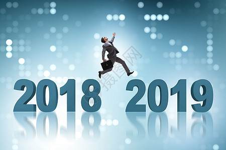 2018年至2019年的过渡概念预测时间日历金融假期工人员工挑战成就商务图片